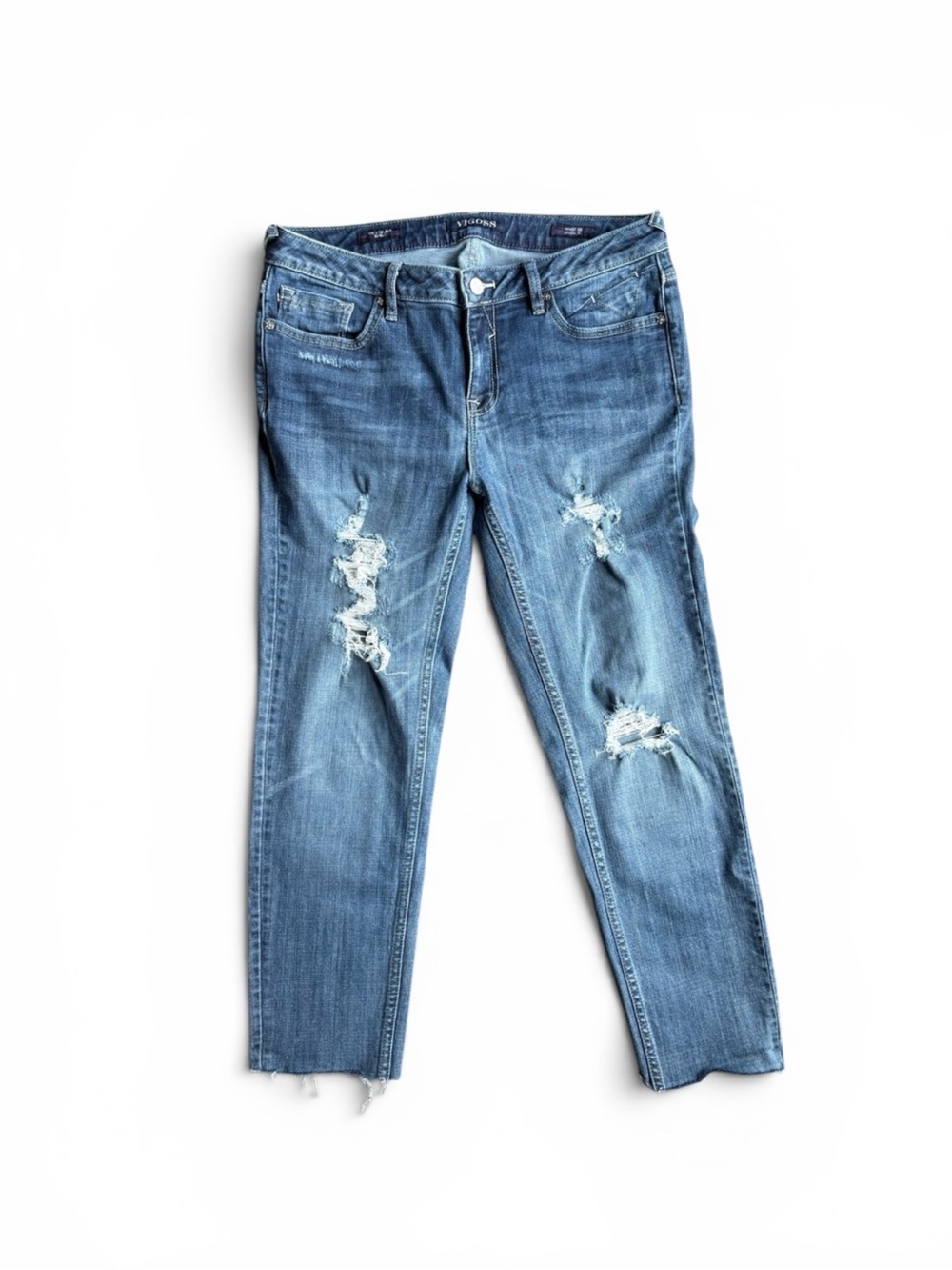 Vigoss The Chelsea Skinny Distressed Light Wash Jeans Women’s size 30 x 29L